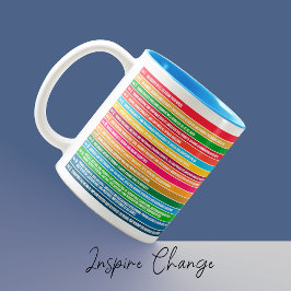 Caneca De Café Em Dois Tons Objetivos Modernos de Sustentabilidade de Ofertas