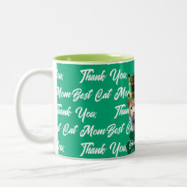 Caneca De Café Em Dois Tons Obrigada Melhor Mãe de Gato Chapéu de Leprechaun d