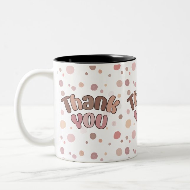 Caneca De Café Em Dois Tons Obrigado (Esquerda)