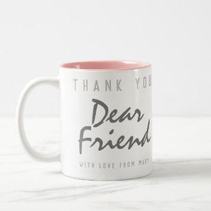 Caneca De Café Em Dois Tons Obrigado, Caro Amigo