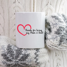 Caneca De Café Em Dois Tons Obrigado, coração |