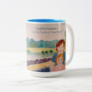 Caneca De Café Em Dois Tons Obrigado, Cuidadores