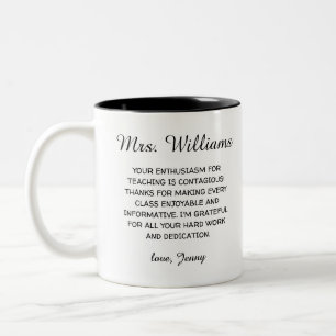 Caneca De Café Em Dois Tons obrigado de apreciação do professor minimalista mo