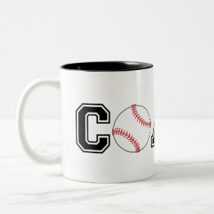 Caneca De Café Em Dois Tons Obrigado de treinador de beisebol, você dá uma c