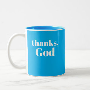 Caneca De Café Em Dois Tons Obrigado, Deus / Obrigado, Universo