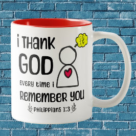 Caneca De Café Em Dois Tons Obrigado DEUS TODA VEZ QUE ME LEMBRO DE VOCÊ - Phi