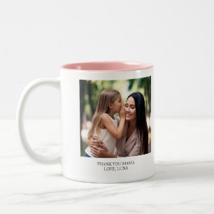 Caneca De Café Em Dois Tons Obrigado Mamãe no Dia das Mães Personalizado