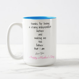 Caneca De Café Em Dois Tons Obrigado Mensagem De Mãe De Dia de as mães Indepen