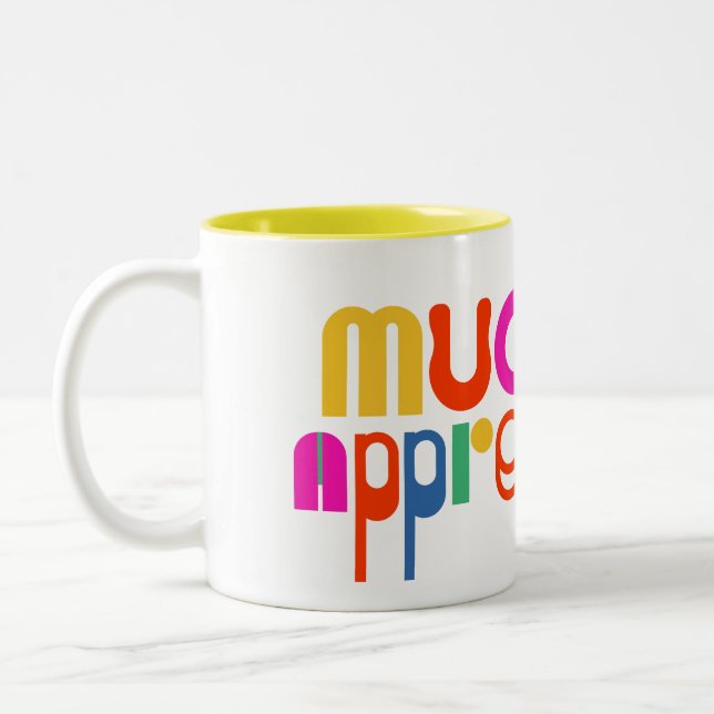 Caneca De Café Em Dois Tons Obrigado muito apreciado (Esquerda)