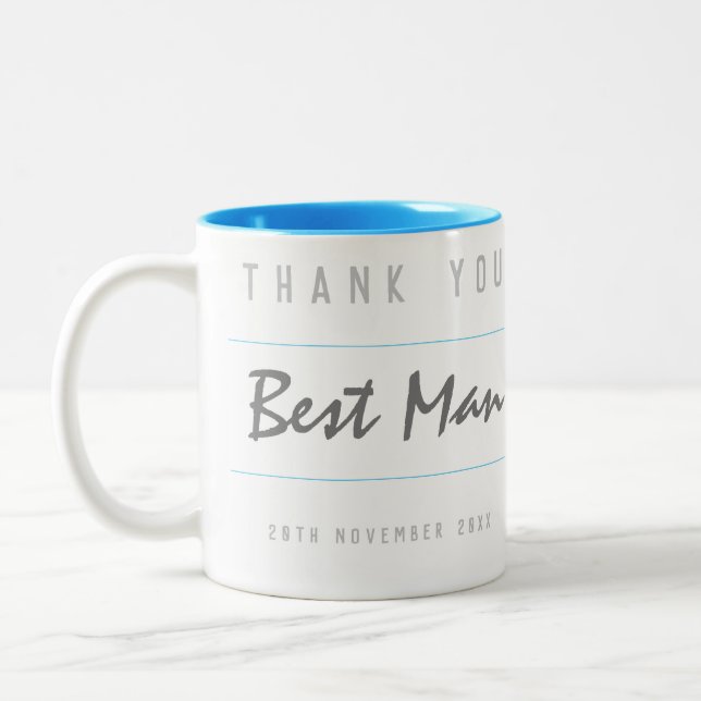 Caneca De Café Em Dois Tons Obrigado, Padrinho de Casamento (Esquerda)