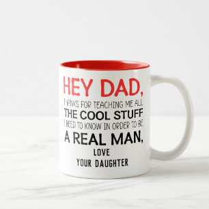 Caneca De Café Em Dois Tons Obrigado Pai, Obrigado por Me Ensinar a Ser um Hom