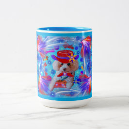 Caneca De Café Em Dois Tons Obrigado Poodle Coffee Mug