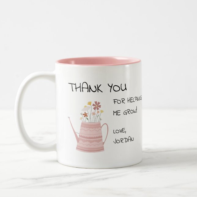 Caneca De Café Em Dois Tons Obrigado por me ajudar a crescer (Esquerda)