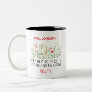 Caneca De Café Em Dois Tons Obrigado Por Me Ajudar a Crescer Professor Persona
