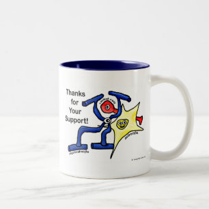 Caneca De Café Em Dois Tons Obrigados para seu suporte