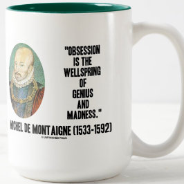 Caneca De Café Em Dois Tons Obsessão Genius Madness de Montaigne