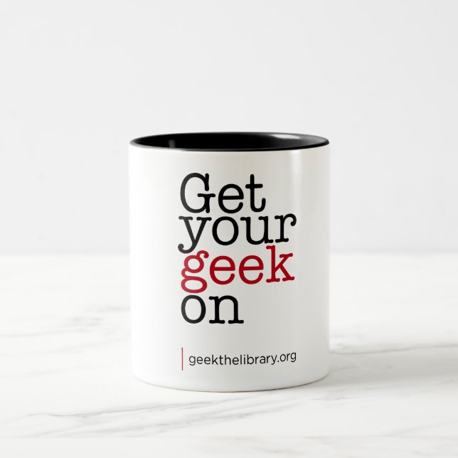 Caneca De Café Em Dois Tons Obtenha seu geek sobre (Centro)