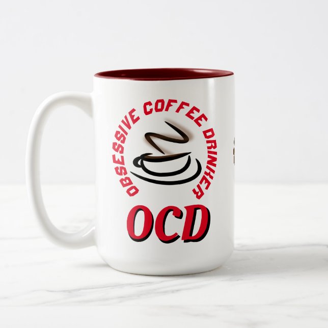 Caneca De Café Em Dois Tons OCD / Bebê obsessivo (Esquerda)