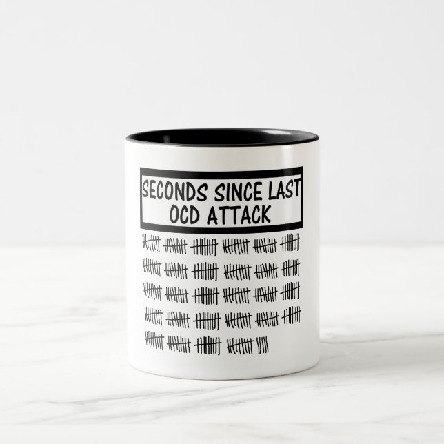 Caneca De Café Em Dois Tons OCD engraçado (Centro)