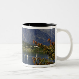 Caneca De Café Em Dois Tons Oceânia, Nova Zelândia, Ilha do Sul, Queenstown.