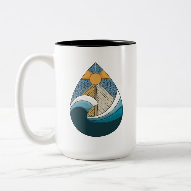 Caneca De Café Em Dois Tons Oceano na gota (Esquerda)