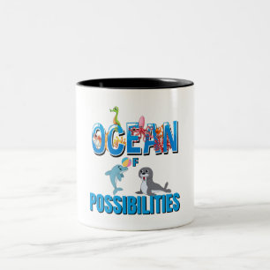 Caneca De Café Em Dois Tons Oceanos de Possibilidades Leitura De Verão