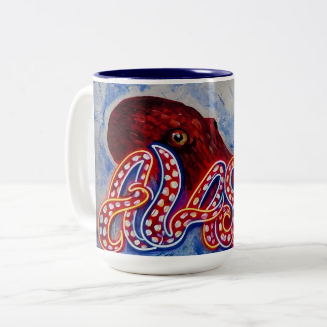 Caneca De Café Em Dois Tons OctoAlaska mug (Frente Esquerda)