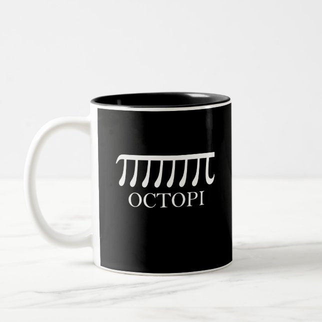 Caneca De Café Em Dois Tons Octopi - Engraçado Pi Octopus Math (Esquerda)