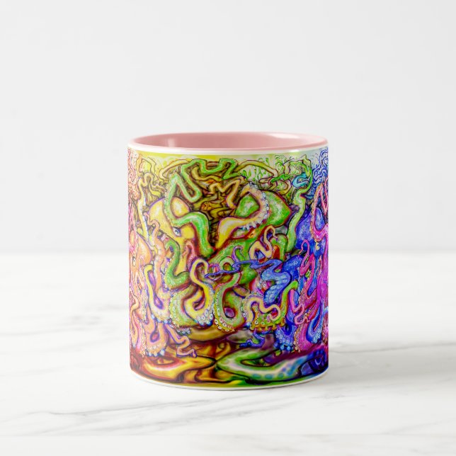 Caneca De Café Em Dois Tons Octopi - Mug De Café De Duas Toneladas (Centro)