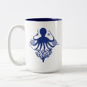 Caneca De Café Em Dois Tons Octopus (fundo leve)