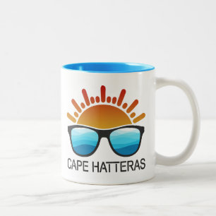 Caneca De Café Em Dois Tons Óculos de sol Cabo Hatteras Carolina do Norte