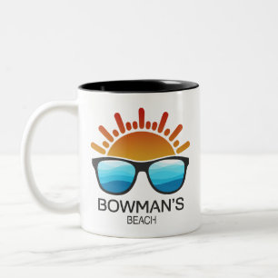 Caneca De Café Em Dois Tons Óculos de Sol da Praia de Bowman's Florida