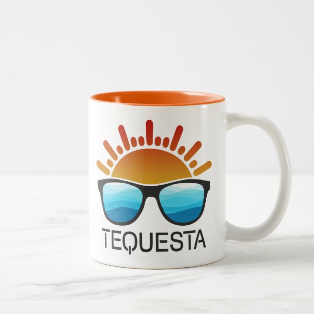 Caneca De Café Em Dois Tons Óculos de sol da Tequesta Florida (Direita)