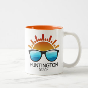 Caneca De Café Em Dois Tons Óculos de Sol Huntington Beach Califórnia
