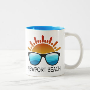 Caneca De Café Em Dois Tons Óculos de Sol Newport Beach Califórnia