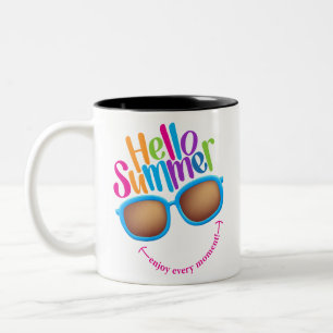 Caneca De Café Em Dois Tons Óculos escuros coloridos para o verão