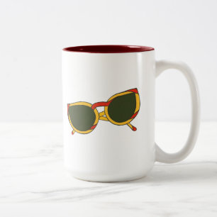 Caneca De Café Em Dois Tons Óculos escuros em amarelo e vermelho em Mugs
