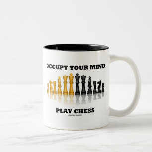 Caneca De Café Em Dois Tons Ocupe O Seu Jogo De Mente (Reflexão Sobre O Conjun