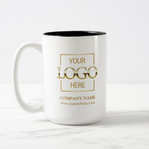 Caneca De Café Em Dois Tons Oferta corporativa de logotipo de empresa personal