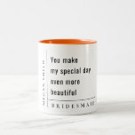 Caneca De Café Em Dois Tons Oferta de Bridesmaid Mínima Moderna<br><div class="desc">Se precisar de mais alguma personalização,  por favor,  sinta-se à vontade para me enviar uma mensagem em yellowfebstudio@gmail.com.</div>