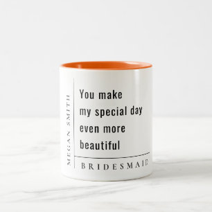 Caneca De Café Em Dois Tons Oferta de Bridesmaid Mínima Moderna