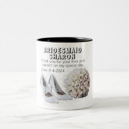 Caneca De Café Em Dois Tons Oferta de Bridesmaid Personalizada