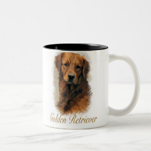 Caneca De Café Em Dois Tons Ofertas de Arte para ouros Retriever