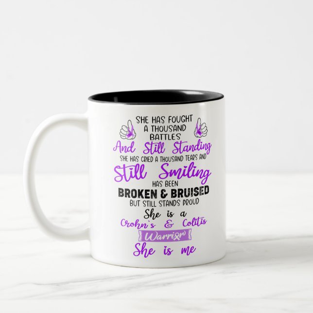 Caneca De Café Em Dois Tons Ofertas de guerreiros de Crohn e Colitis (Esquerda)