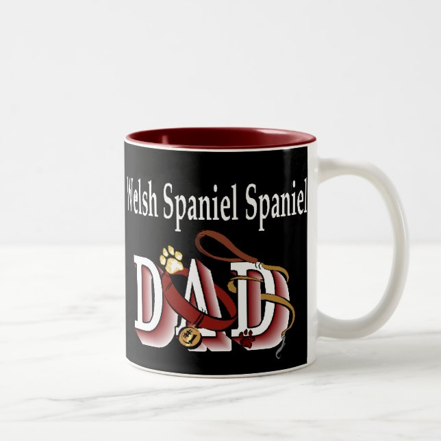 Caneca De Café Em Dois Tons Ofertas de Pai Welsh Springer Spaniel (Direita)