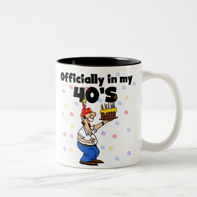 Caneca De Café Em Dois Tons Oficialmente em meu 40s (Direita)