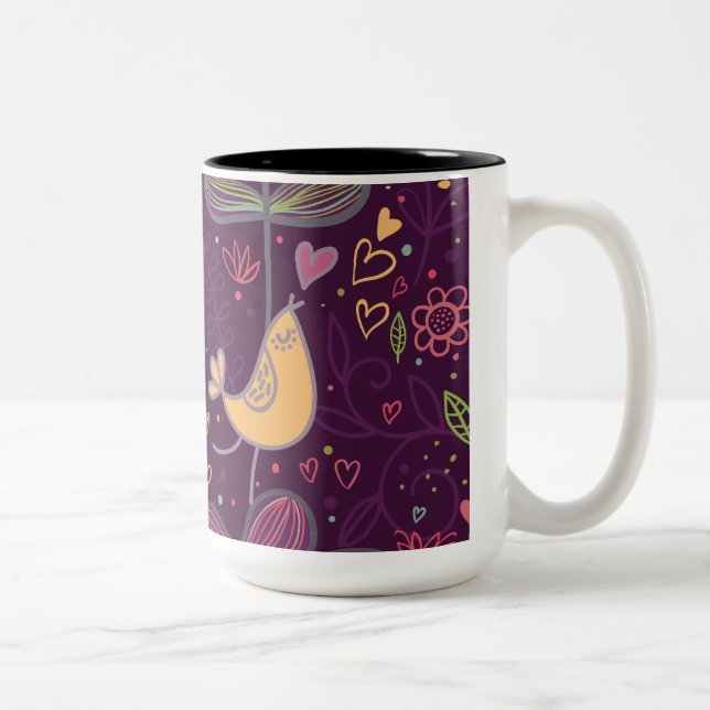 Caneca De Café Em Dois Tons Oh, Birdie Amarelo (Direita)