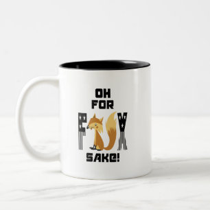 Caneca De Café Em Dois Tons Oh Para Fox Sake Engraçada Piada Fox