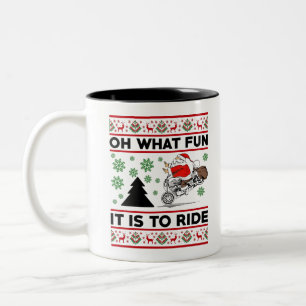 Caneca De Café Em Dois Tons Oh Que Diversão É Andar De Motocross Santa Dirt Bi