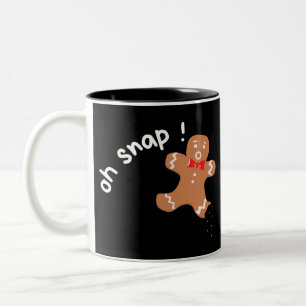 Caneca De Café Em Dois Tons oh snap Gingerpão homem engraçado